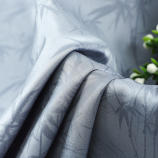 Acetate satin fabric new Chinese style bamboo pattern printed bamboo leaves cheongsam fabric vertical smooth silky pajamas fabric