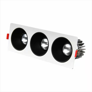 [Yan Xuan] Three-headed daring cob spotlight led embedded household anti-glare downlight without main lamp lighting grille lamp