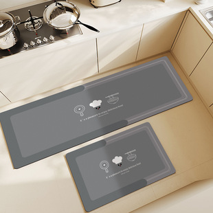 Kitchen Floor Mats Are Oil-absorbing and Water-absorbing, Household Non-slip Floor Mats, Cartoon Diatom Mud Special Absorbent Floor Mats, Long Carpets