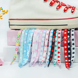Shoelace wholesale pink love shoelace rope men and women canvas shoes flat color DUNK air force one shoelace