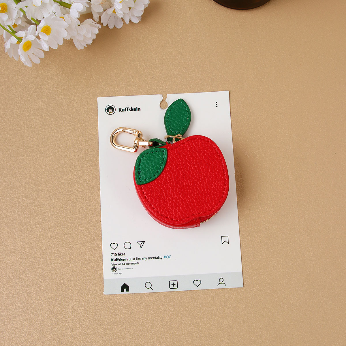 Creative Pu Leather Coin Purse New Style Lychee Pattern Fruit Mini Wallet Cute Hanging Earphone Storage Bag Pendant