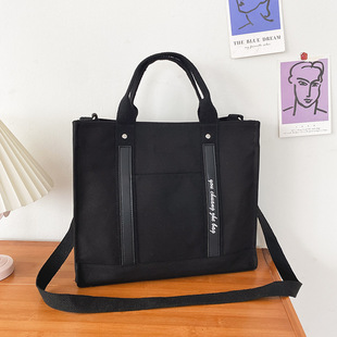 Japanese Harajuku Artistic Simple Retro Solid Color Canvas Shoulder Bag Korean Style Ins Large Capacity Portable Crossbody Bag for Women