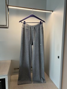 ALO Lazy Relaxation Knitted Pants Wide Leg Pants Grey Loose Soft Waxy Shake-off Pants Women's Slim Casual Pants