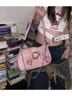 Chain Crossbody Original Sweet Spicy Bag Laser Love Sweet Cool Girl Y2K Niche Design Small Bag Spice Girl Underarm Bag