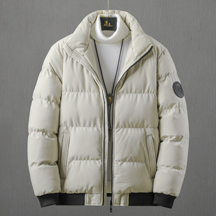 Men's Winter New Casual Thickened Hooded Jacket Men's Jinjiang Fashionable Short Feather Cotton-Padded Jacket