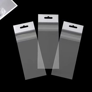 Opp Bag Color Printing Inverted Seal Card Bag Conjoined Bag Trapezoidal Triangle Bag Hanging Clothes Bag Hook Bag Square Bottom Bag Customization