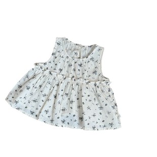Wheat Field Season 2025 Summer New Arrival Korean Style Girl's Floral Doll Shirt Children's Korean Style Sleeveless Shirt Baby's Top