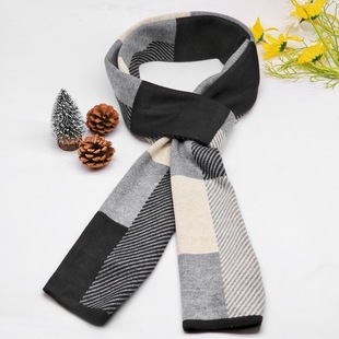 Autumn and Winter Fashion Korean Style Casual All-match Knitted Warm Scarf British Style Simple Color Matching Cold-proof Trendy Scarf