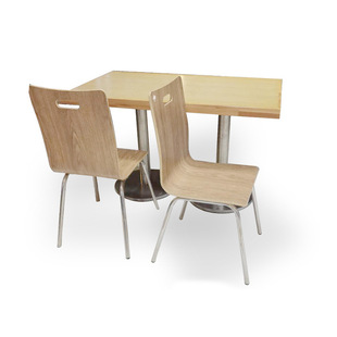 Wholesale canteen dining table and chair combination fast food restaurant 4 people snack restaurant table and chair school canteen fast food restaurant dining table and chair
