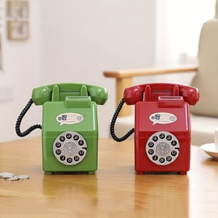Ins telephone money jar gift ornaments children's creative retro piggy bank plastic piggy bank wholesale