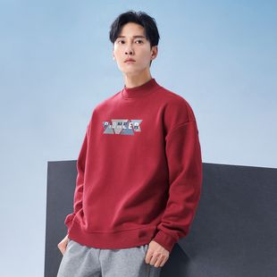 Pioneer cotton sweater men's half turtleneck fleece-lined Spring and Autumn long-sleeved shirt men's spring warm pullover