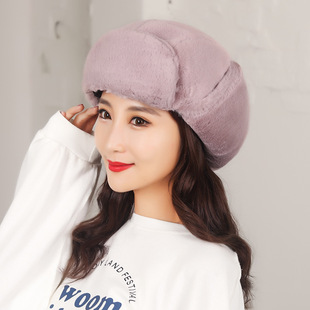 Winter Thin Soft Artificial Hair Cold-proof Ear Protecting Lei Feng Hat Men's and Women's Cycling Travel Windproof Warm Face Protecting Cotton Hat