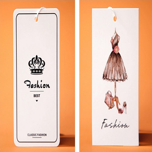 Boys and girls hanging PVC plastic label copper plate card Kraft paper printing gold rope clothing tag clothes tag