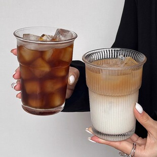 Reverse Transparent Glass Cup Women's High-value Water Cup Large Capacity Summer Cold Drink Cup Office Home Drink Cup
