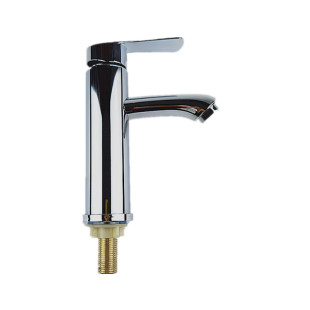 Electroplated stainless steel seven wolves single cold basin faucet 4 points stainless steel single water washbasin bathroom faucet