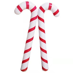 Amazon's New PVC Inflatable Christmas Crutches Christmas Decoration Props Kidsren's Toys Cane in Stock