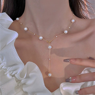 Niche Pearl Necklace Women's 2025 New Style Explosions High-grade Clavicle Chain Light Luxury Necklace Accessories