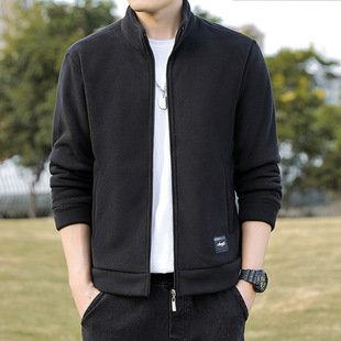 Bird Brand Fleece Fleece Fleece Clothes Men's Dad's Fashionable Collar Top Sports Casual fleece-lined Thickened Jacket Coat