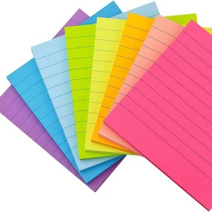 Cross-border explosions 76*76 fluorescent 8-color horizontal line post-it note paper student office large note notes