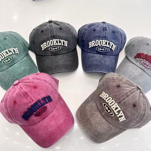 American Embroidered Letters Vintage Washed Baseball Cap Women's Fashionable Couple Men's Cap All-match Sunshade Sunscreen Hat