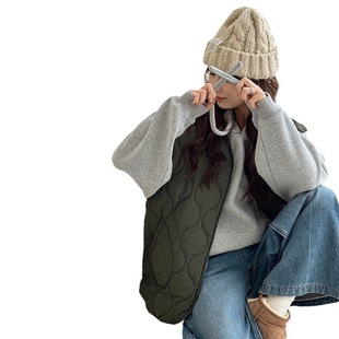 Winter Womens Vest Женский жилетный жилет для внешней торговли Большой размер осенний и зимний короткий титул шитье жилет
