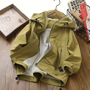 Children's Hooded Zipper shirt 2024 spring new children's clothing boys' coat middle and big children's trench coat jacket