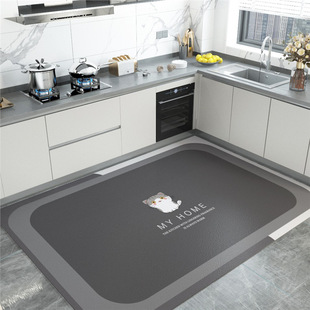 Oil-proof Special Absorbent Non-slip PVC Mat Carpet Waterproof Erasable Foot Mat Kitchen Dirty-resistant New Wash-free Floor Mat