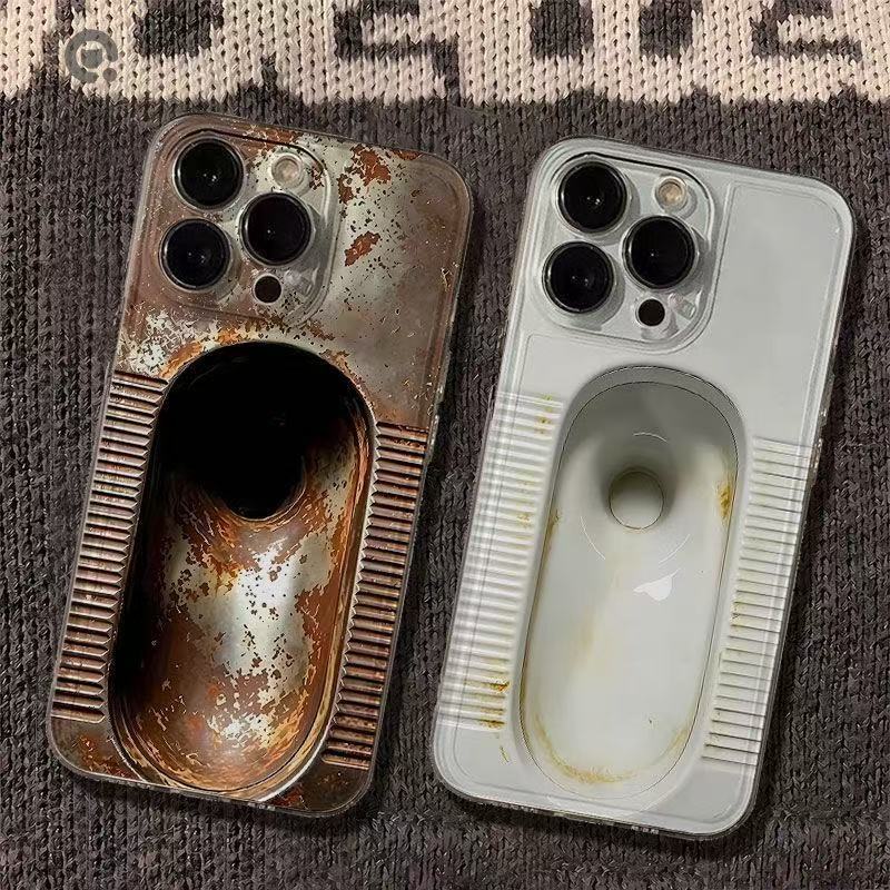 Funny and abstract space-themed squat toilet phone case for Apple iPhone 17, transparent iPhone 14 protective case 15