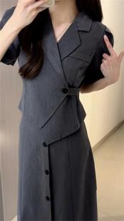 2024 New Style Little Korean College Style Dress Summer Women's Sense Dress suit Dress