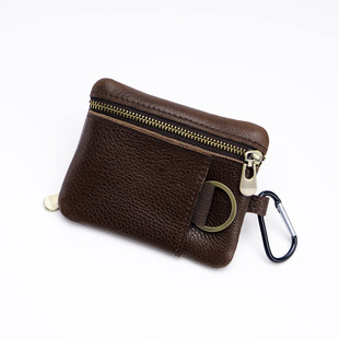 Original Japanese Mini Coin Purse Card Bag Cowhide Small Purse Zipper Youth Outdoor Sports Storage Bag Small Hanging Bag
