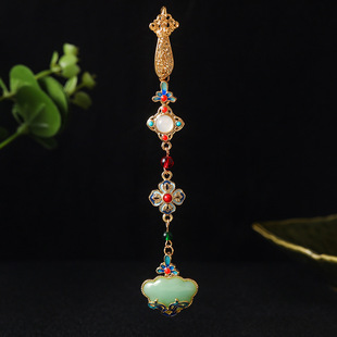 Antique Cheongsam National Tide Wind Pressure Break Elegant Pendant Brooch Hanfu Tea Clothing Tassel Retro Chinese Makeup Accessories Women