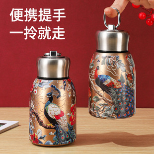 Cross-border small fat Ding thermos cup 316 stainless steel vacuum double-layer portable pocket cup household water cup 3D5D custom