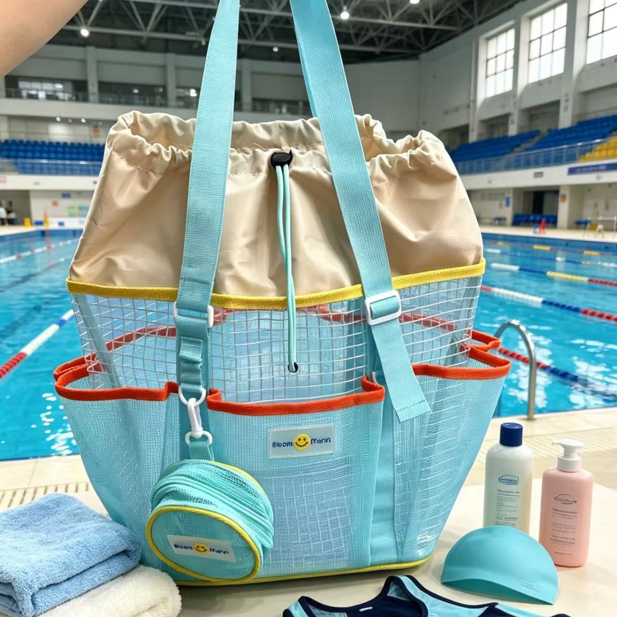 VIP Korean BloomMarin Multi-Pocket Large Capacity Swimming Storage Bag with Wet and Dry Separation and Beach Waterproof