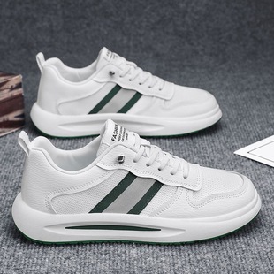 2024 New Men's Mesh Shoes Dirt-Resistant Wear-Resistant White Shoes Lightweight All-Match Simple Fashionable Breathable Mesh Shoes