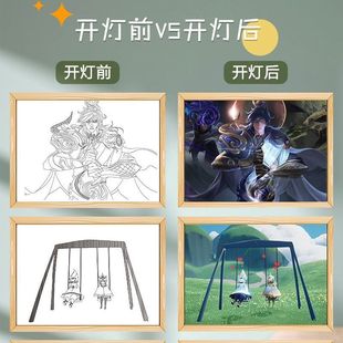 Ella's plasticity memory lighting painting secondary animation peripheral trembles explosions luminous picture frame photo frame small gift