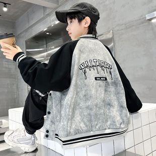 Boys' Spring Coat 2025 New Style Big Boy's Spring and Autumn Sports Baseball Suit Handsome Trendy