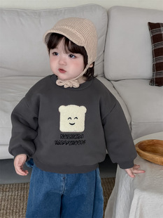 [November 1 new postage] baby clothing 2024 autumn and winter Korean children's clothing contrast color fleece-lined vests