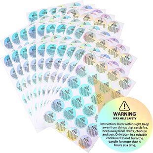 Shenzhen Guangzhou Zhejiang factory direct color holographic laser candle warning label jar sticker container decoration