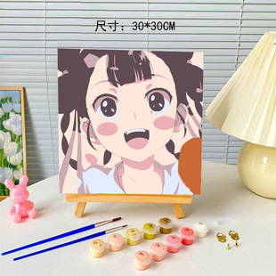 Oil digital oil painting 30-30 handmade cartoon painting living room painting diy decorative painting by digital painting hand painting