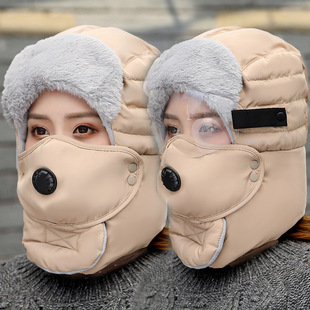 Winter Men's and Women's Windproof Warm Lei Feng Cap Cycling Face Protection New Style Hat Scarf Mask Thickened Integrated Ear Protection Cap