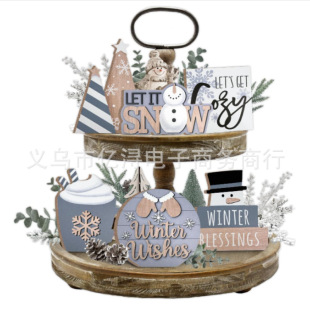 Winter Tiered Tray Зимний многослойный поднос декоративный серый зимний снеговик горячий какао знак набор