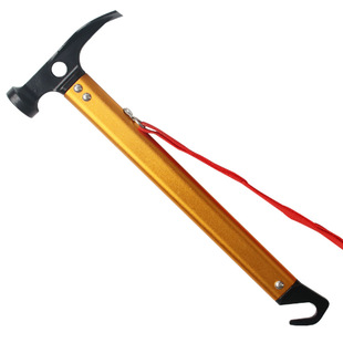 Outdoor Hammer Aluminum Alloy Handle Hammer Canopy Nail Puller Camping Tent Ground Hammer Multifunctional Climbing Camping Hammer