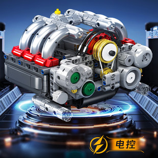 Yuxing 10130 автомобильный двигатель V8 модель двигателя механический блок силовой сборки игрушки для мальчиков