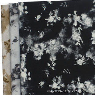 Shattered Plain Satin Print Gradient Ink Flower Chiffon Printed Cloth Spring and Summer Women's Shirt dress Anti-mosquito Pants Fabric