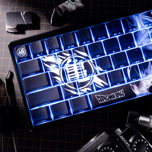 Super Saiyan Goku Personality Side Engraved Transparent Pattern Luminous pbt Keycap Fit Mai Cong Tarantula Bees