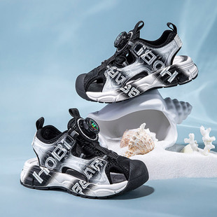 HOBIBEAR children's shoes summer rotating buckle boys Baotou sandals girls hollow beach shoes a generation of hair