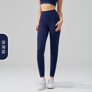 2025 No-T Line Skin-Friendly Naked Yoga Pants New Color European and American Cross-Border Pocket High Waist Peach Hip Yoga Clothes