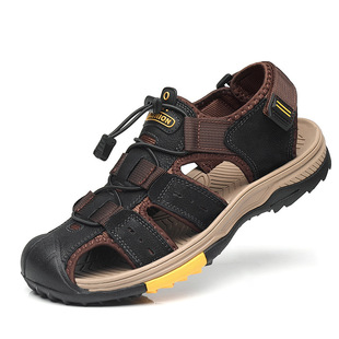 Large Dock Layer Cowhide Sandals 2023 Men's Casual Sandals Comfortable Sandals Men's Fashionable Cowhide Sandals