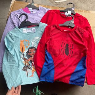 Foreign Trade Brand Cartoon European and American Single Long-sleeved T-shirt for Boys, Girls, Small and Medium-sized Kidsren
