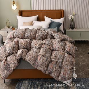 Wholesale cotton A reactive printing sanding thickened duvet 95 hanging velvet large white goose down winter quilt core